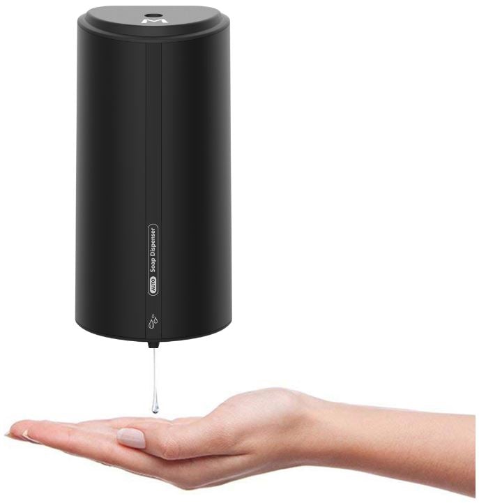 Liquid Automatic Wall Dispenser - Black, 850ml Capacity (1) Per Each - Cafe Supply
