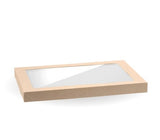 MEDIUM BIOBOARD CATERING TRAY PLA WINDOW LIDS - Cafe Supply