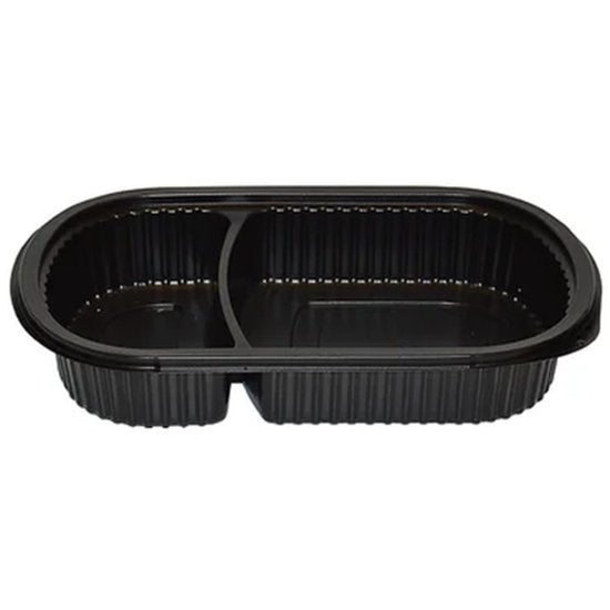 Microwavable Rectangular Container Black - Cafe Supply