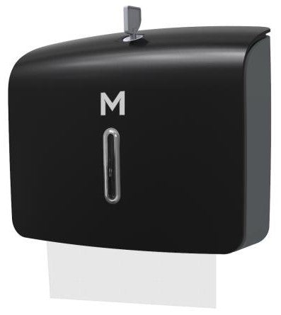 Mini Slimfold Towel Dispenser - Black, 300 Sheet Capacity (1) Per Each - Cafe Supply