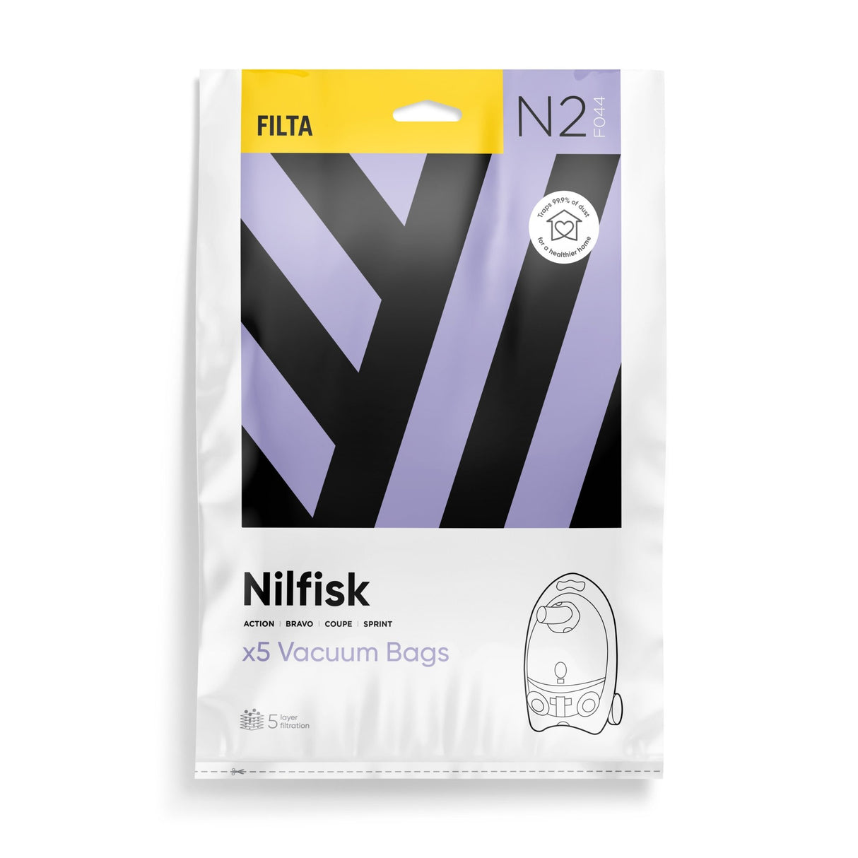 N2 - FILTA NILFISK SPRINT SMS MULTI LAYERED VACUUM CLEANER BAGS 5 PACK (F044) - Cafe Supply