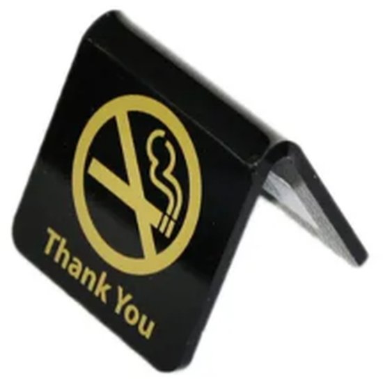 No Smoking Signs Black/Gold - Cafe Supply