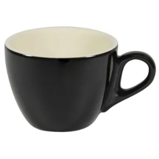 Onyx/White Lrg Flat White Cup 220Ml - Cafe Supply