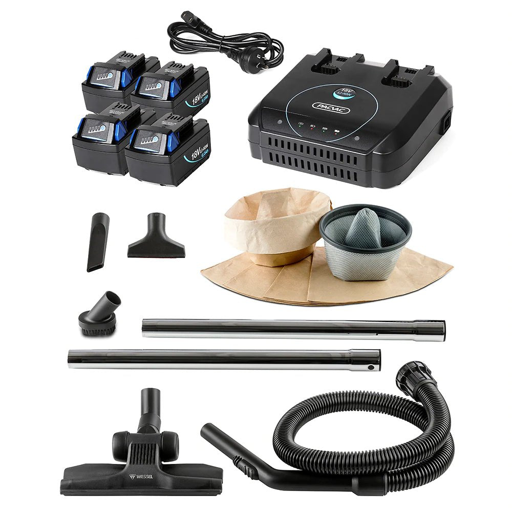 PACVAC SUPERPRO BATTERY BACKPACK VACUUM CLEANER - Cafe Supply