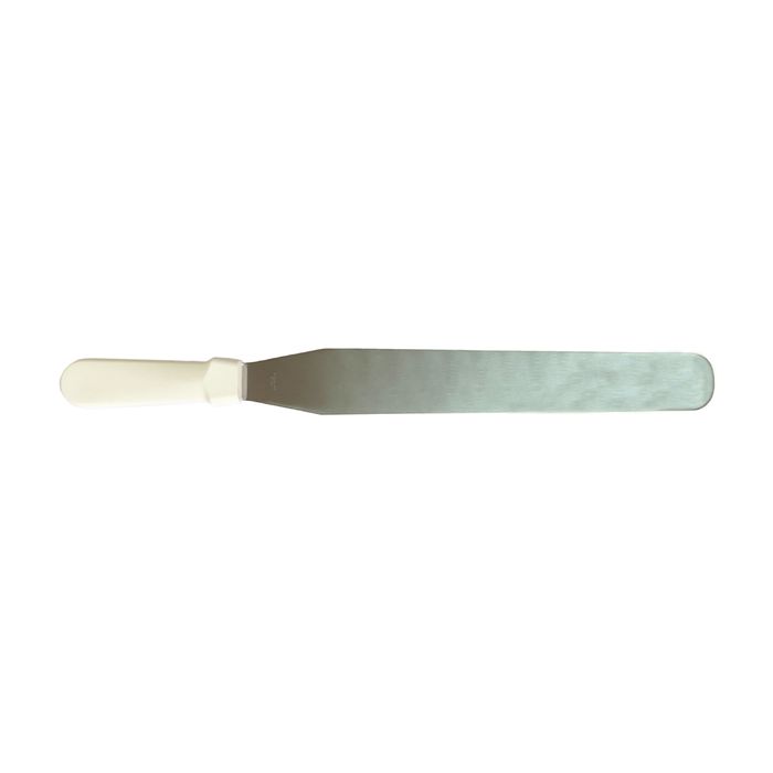 PLAIN SPATULA WHITE PLASTIC HANDLE 30CM - Cafe Supply