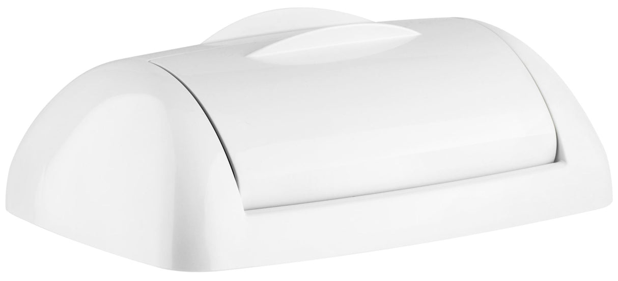 Plastic Rectangle Bin 8L Sanitary Lid - White, Sanitary Design (1) Per Each - Cafe Supply