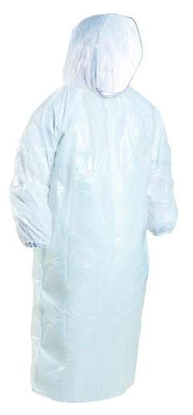 Polyethylene Hooded Ponchos - White, 800mm x 1300mm x 30mu (96) Per Box - Cafe Supply