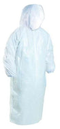 Polyethylene Hooded Ponchos - White, 800mm x 1300mm x 30mu (96) Per Box - Cafe Supply