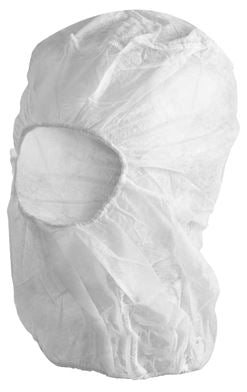 Polypropylene Balaclavas - White, Elasticated, 25gsm (400) Per Box - Cafe Supply
