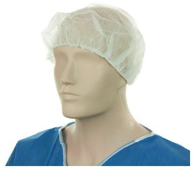 Polypropylene Bouffant Hats - White, 610mm Wide, 12gsm (600) Per Box - Cafe Supply