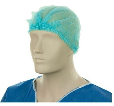 Polypropylene Crimp Hats - Blue, 530mm Wide, 12gsm (1000) Per Box - Cafe Supply