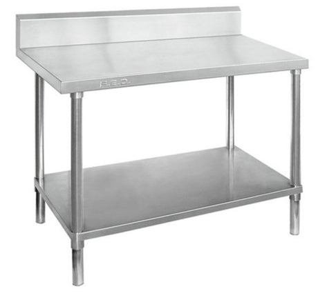 Premium 304 Grade Stainless Steel work bench with splashback 600 Deep - Cafe Supply