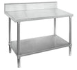 Premium 304 Grade Stainless Steel Work Bench With Undershelf & Splashback 700 Deep - Cafe Supply