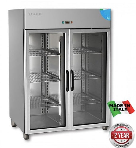 Premium Double Glass Door Upright Fridge - 1400 Litre - Cafe Supply