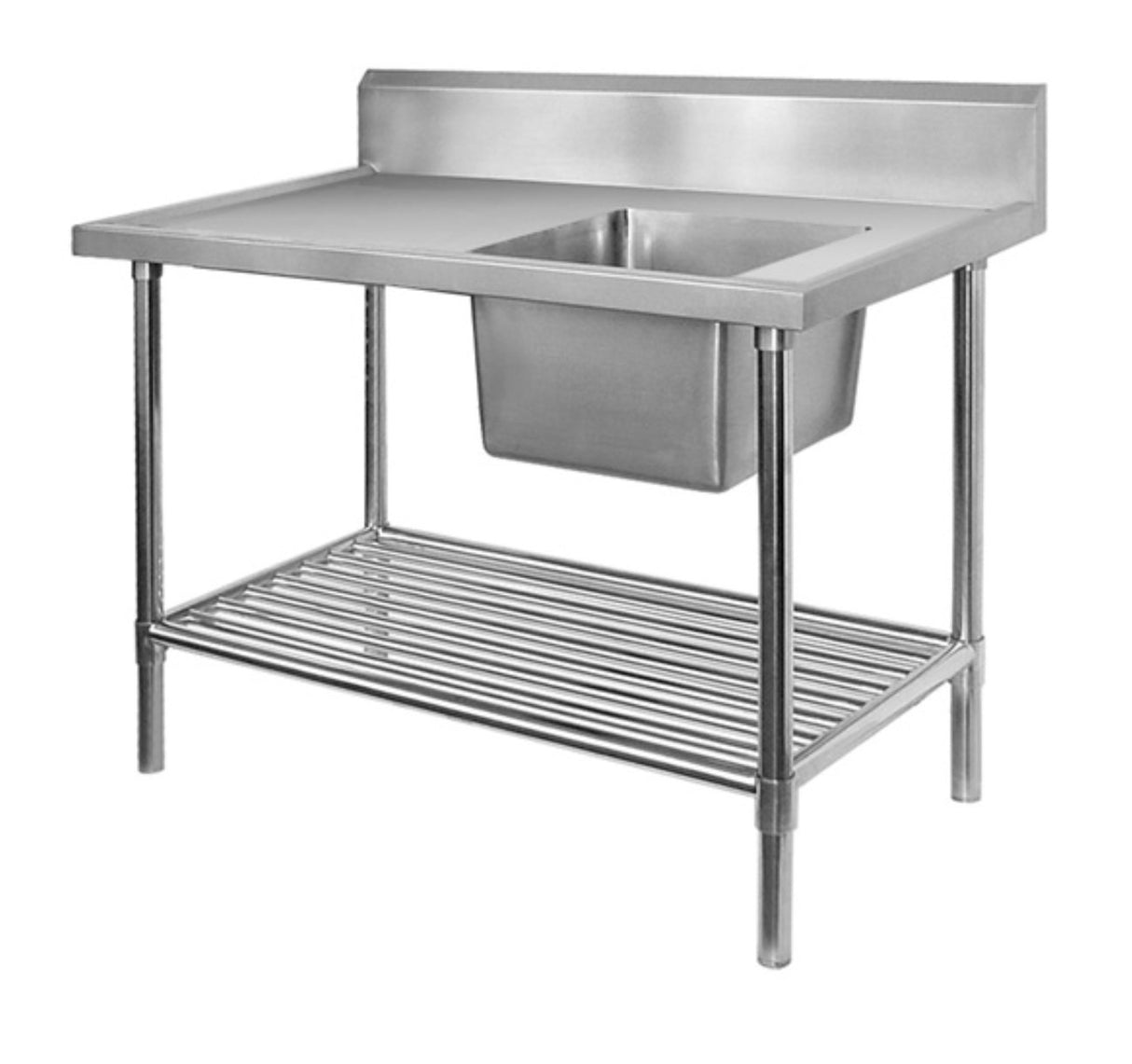 Premium Stainless Steel Single Sink Bench 600mm Deep - Cafe Supply