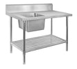 Premium Stainless Steel Single Sink Bench 600mm Deep - Cafe Supply