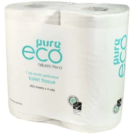 PUREeco Toilet Rolls 1-ply 850 shts - Cafe Supply