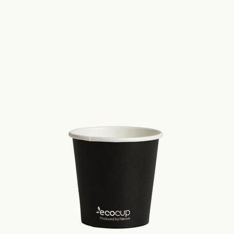 Single Wall EcoCup - BLACK - FSC MIX 110ml - Cafe Supply
