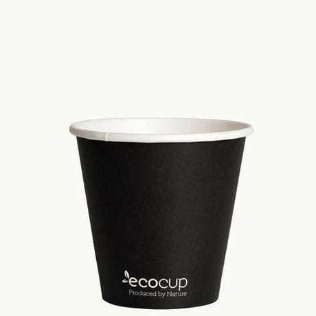 Single Wall EcoCup - BLACK - FSC MIX 285ml Unilid - Cafe Supply