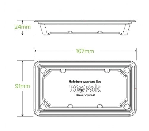 SMALL BIOCANE SUSHI TRAY - Cafe Supply