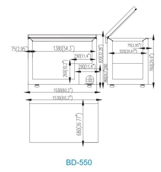 SOLID DOOR CHEST FREEZER 650 BD-650 - Cafe Supply