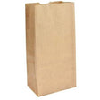 SOS Brown Block Bottom Paper Bags No 8 Standard Duty - 155(W) x 315(H) x 102(G) mm - Cafe Supply