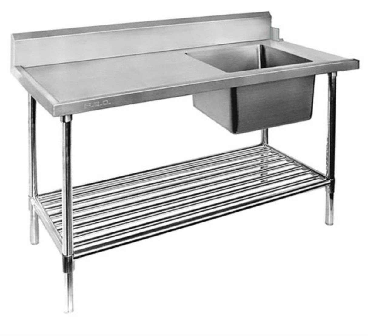 SSBD7-1200R/A – Right Inlet Single Sink Dishwasher Bench - Cafe Supply