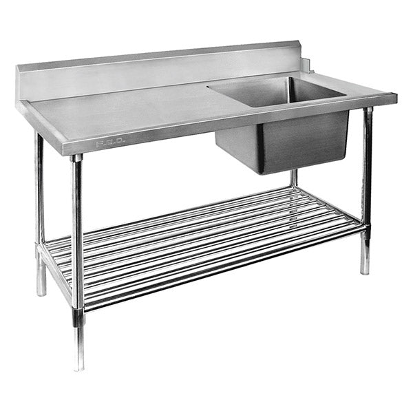 SSBD7-1500R/A – Right Inlet Single Sink Dishwasher Bench - Cafe Supply