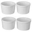 TEXTURED RAMEKINS 420ML SET OF 4 WHITE - Cafe Supply