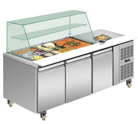 Three door DELUXE Salad Bar - Cafe Supply