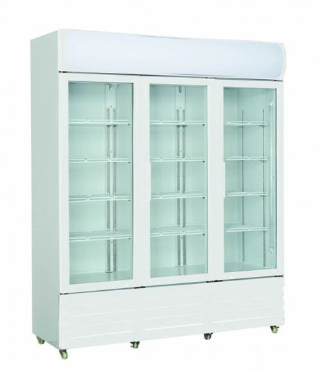 Three Glass Door Colourbond Upright Drink Fridge - LG-1203GE - Cafe Supply