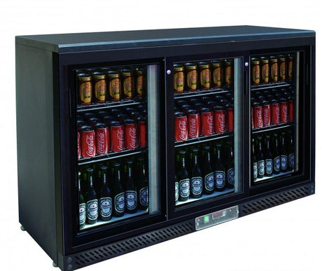 Three sliding door bar cooler - SC316SD - Cafe Supply