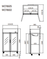 TOP MOUNTED 2 DOOR FRIDGE SHOWCASE 1314 MM MCF8605 - Cafe Supply