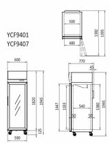 TOP MOUNTED SINGLE DOOR GLASS FREEZER YCF9407 - Cafe Supply