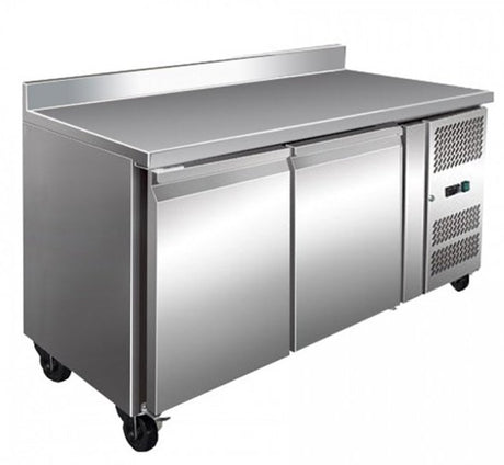 Two Door Bench Fridge With Splashback 260L - FE2100TFSP - Cafe Supply