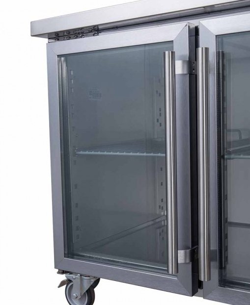 Two Glass Door Bench Fridge - XUB7C13G2V - Cafe Supply