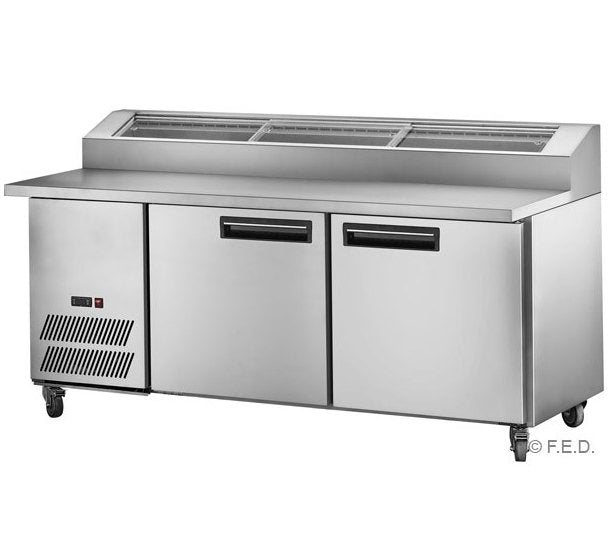 Two large door DELUXE Pizza Prep Bench - Cafe Supply