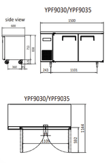 UNDERCOUNTER FREEZER 1500 MM YPF9035 - Cafe Supply