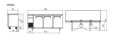 UNDERCOUNTER FREEZER 1800 MM YPF9045 - Cafe Supply