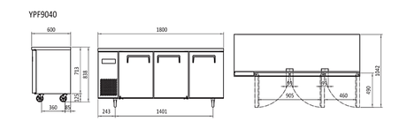UNDERCOUNTER FRIDGE 1800 MM YPF9040 - Cafe Supply