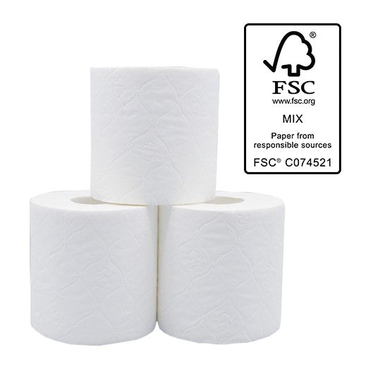 Unwrapped Toilet Tissue - White, 2 Ply, 400 Sheets (48) Per Box - Cafe Supply