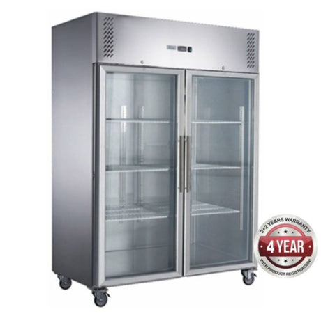 Upright Freezer Two Full Glass Door - Cafe Supply