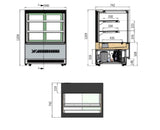 UPRIGHT SQUARE CAKE SHOWCASE 900 MM FRIDGE DF097F - Cafe Supply