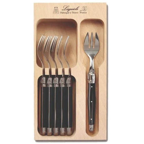 Verdier Cake Forks Set 6 Black - Cafe Supply