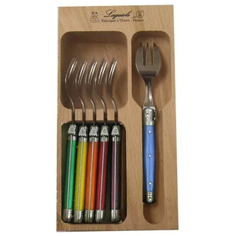 Verdier Cake Forks Set 6 Coloured - Cafe Supply