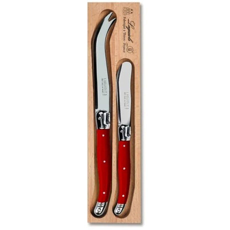VERDIER CHEESE KNIFE/SPREADER 2PC BR RED - Cafe Supply