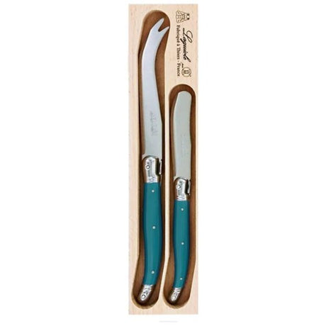 Verdier Cheese Knife/Spreader 2Pc Teal - Cafe Supply