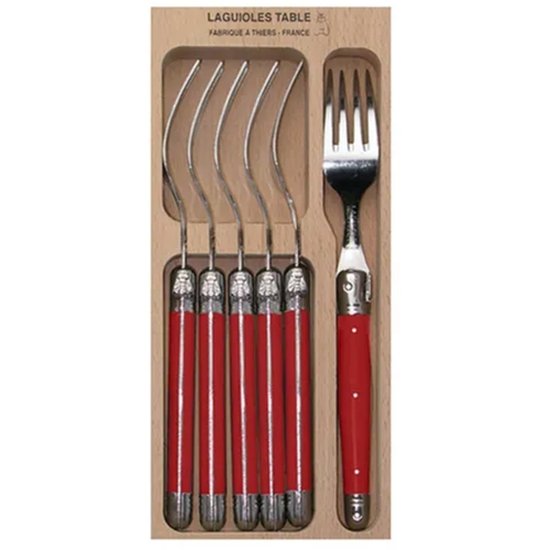 Verdier Fork Set 6 Bright Red - Cafe Supply