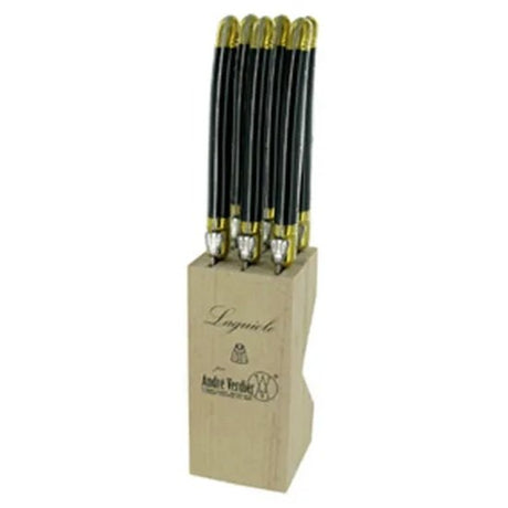 Verdier Knife Block Set 6 Brass - Cafe Supply