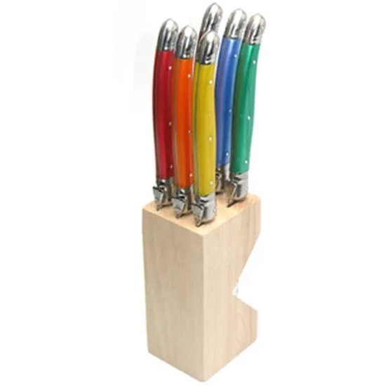 Verdier Knife Block Set 6 Coloured - Cafe Supply